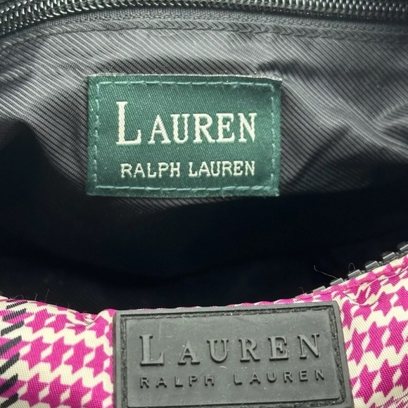 Ralph Lauren Pink and Black Shoulder Bag with Houndstooth Pattern - Picture 3 of 11